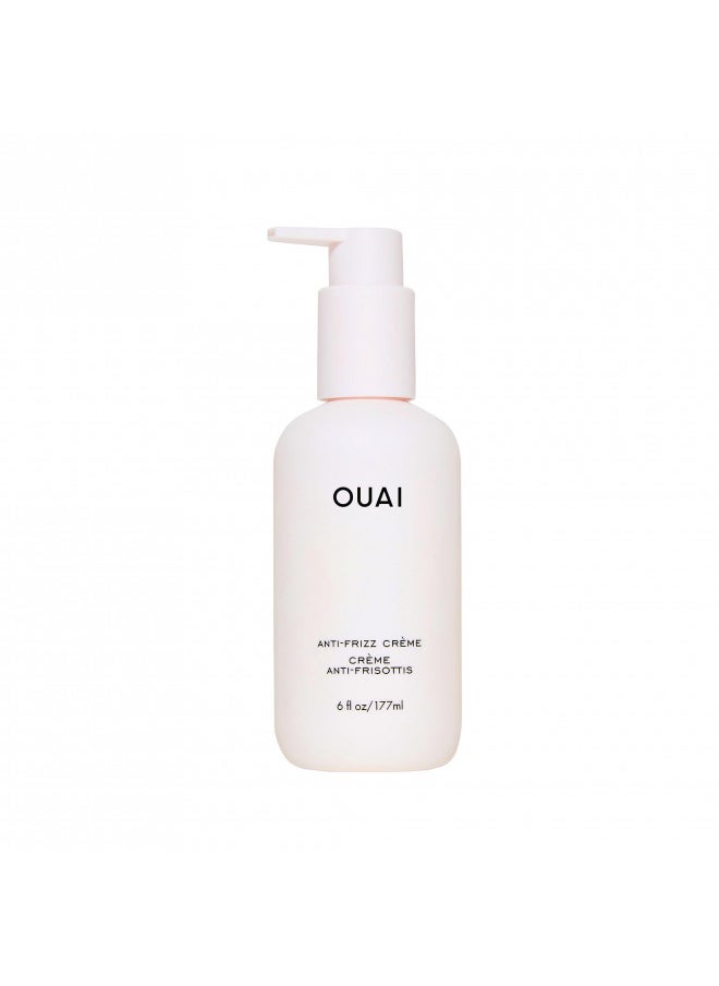 OUAI Anti Frizz Cream - Moisturizing Hair Cream with Frizz Control & Heat Protection - Provides Lasting Hydration with Jackfruit & Beetroot Extract - Paraben, Phthalate & Sulfate Free (6 oz)