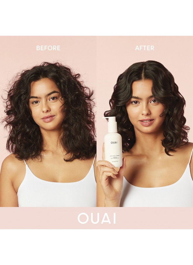 OUAI Anti Frizz Cream - Moisturizing Hair Cream with Frizz Control & Heat Protection - Provides Lasting Hydration with Jackfruit & Beetroot Extract - Paraben, Phthalate & Sulfate Free (6 oz)