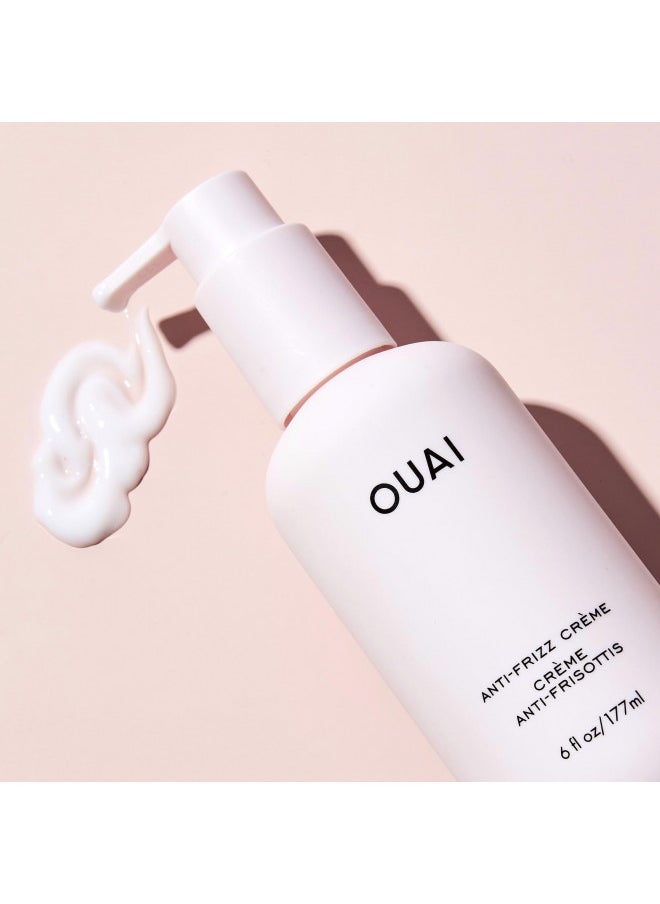 OUAI Anti Frizz Cream - Moisturizing Hair Cream with Frizz Control & Heat Protection - Provides Lasting Hydration with Jackfruit & Beetroot Extract - Paraben, Phthalate & Sulfate Free (6 oz)