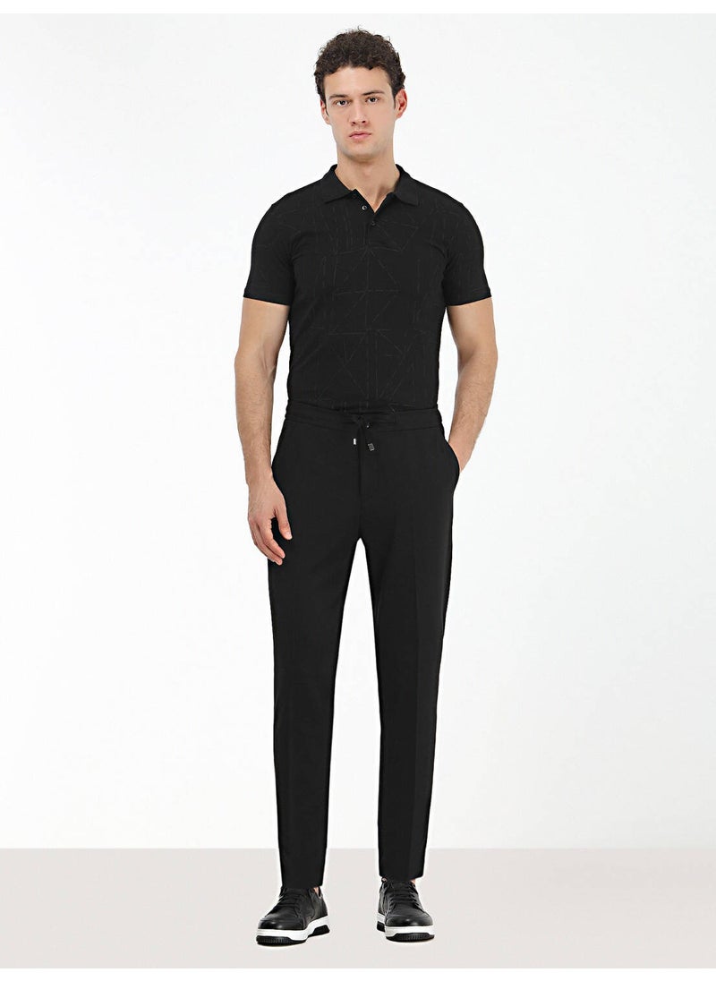 Black Plain Modern Fit Knitted Suit