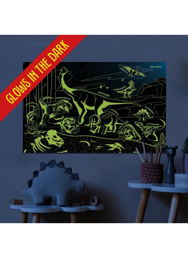 Glow In The Dark 100 Piece Dinosaur Puzzle For Kids Dinosaurs Jigsaw Puzzles Toys For Boys & Girls Ages 6 8 Christmas Birthday Gifts For Age 6 7 8 Year Old Toddler Boy Girl Gift Dino Toys