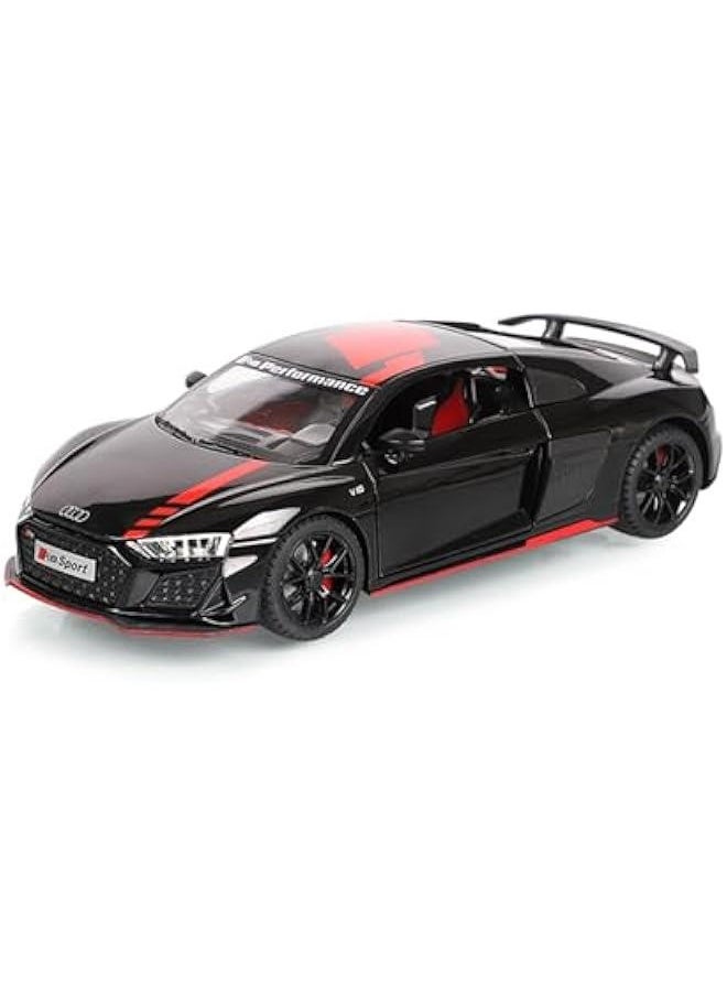 for 1/24 R8 Car Model Sports Car Model Toy Car Imitation Real Model Alloy Toy Car Collection Toy Ornaments(Black)