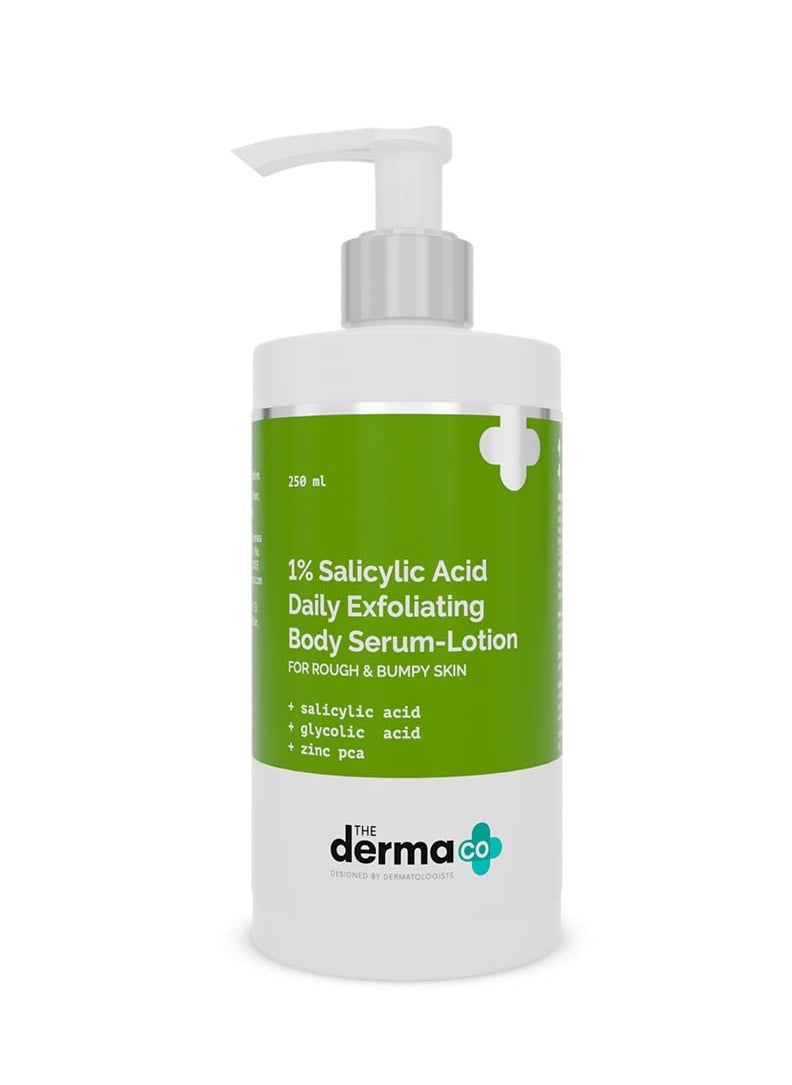 The Derma Co 1% Salicylic Acid Daily Exfoliating Body Serum Lotion For Rough & Bumpy Skin - 250 ml