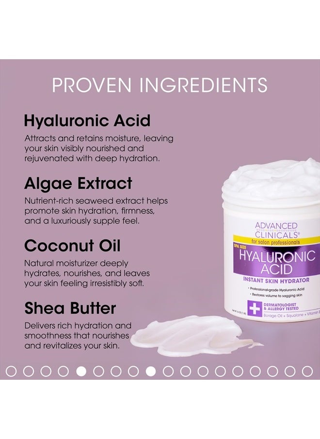 Hyaluronic Acid Body Lotion + Firming Collagen Cream 2pc Skin Care Set | Skin Tightening Body Moisturizer & Face Lotion | Hyaluronic Acid Lotion | Skin Care Products, 2pc Bundle