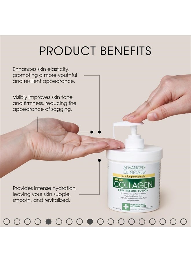 Hyaluronic Acid Body Lotion + Firming Collagen Cream 2pc Skin Care Set | Skin Tightening Body Moisturizer & Face Lotion | Hyaluronic Acid Lotion | Skin Care Products, 2pc Bundle