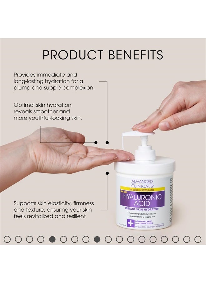 Hyaluronic Acid Body Lotion + Firming Collagen Cream 2pc Skin Care Set | Skin Tightening Body Moisturizer & Face Lotion | Hyaluronic Acid Lotion | Skin Care Products, 2pc Bundle