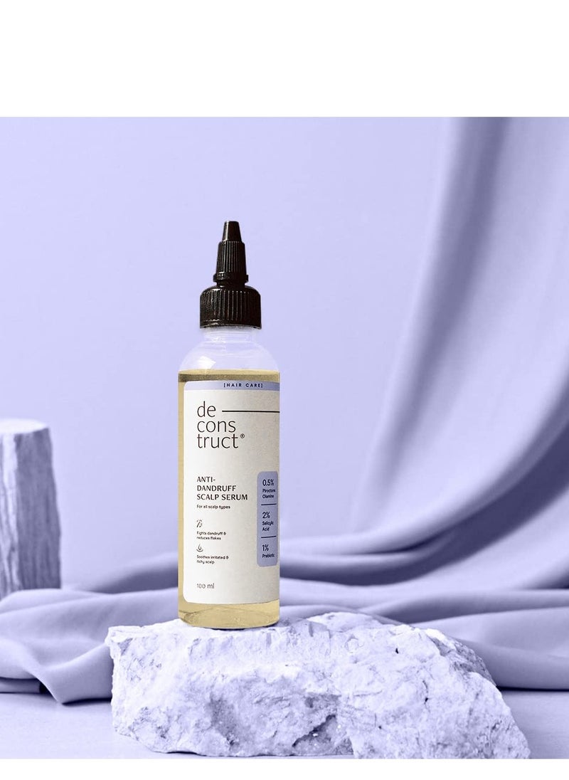 Deconstruct Anti-Dandruff Scalp Serum|Contains 2% Salicylic Acid + 1% Prebiotic + 0.5% Piroctone Olamine|Dandruff Remover|Sulphate&Paraben Free - 100Ml,130 Grams