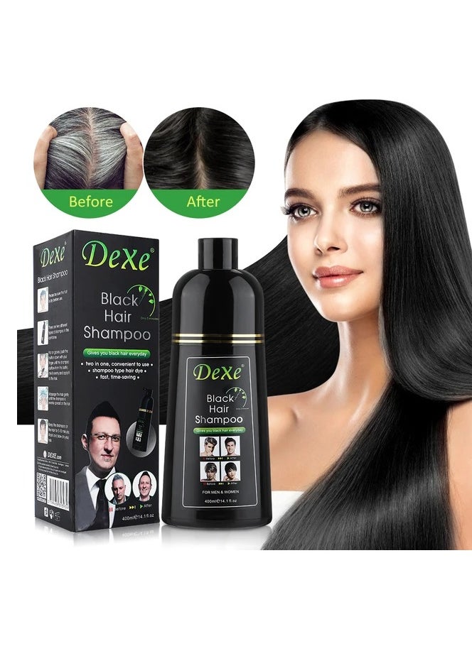 Black Dyed Shampoo Herbal Black Hair Dye with Ginseng Ginger Ganoderma Lucidum White Hair Repair