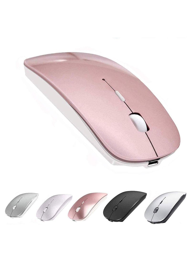 Bluetooth Mouse,Rechargeable Wireless Mouse for MacBook Pro/MacBook Air,Bluetooth Wireless Mouse for Laptop/PC/Mac/iPad pro/Computer (Rose gold)