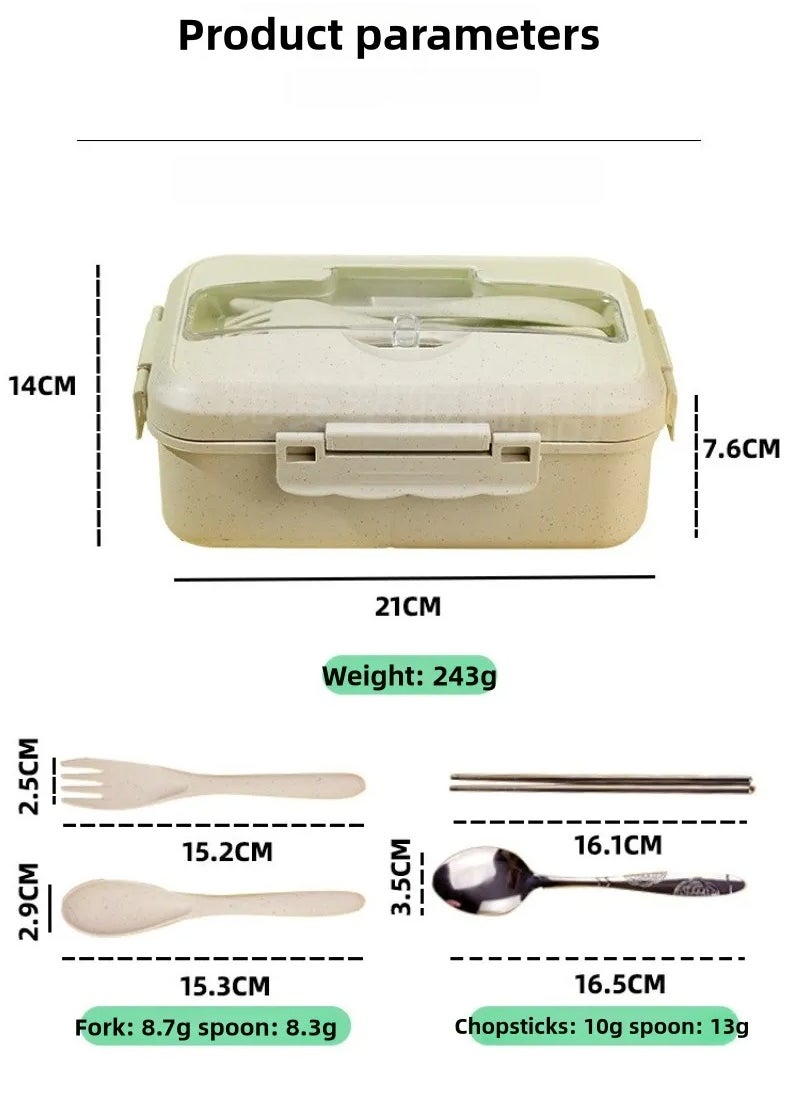 Microwaveable lunch box with spoon and fork