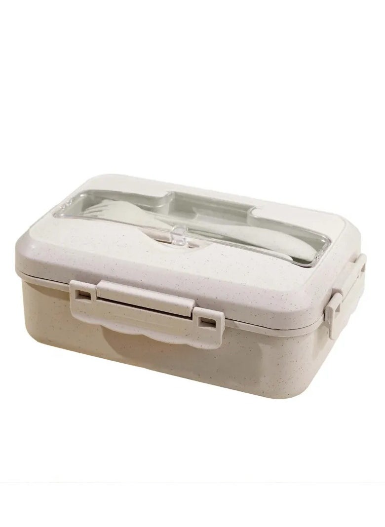 Microwaveable lunch box with spoon and fork