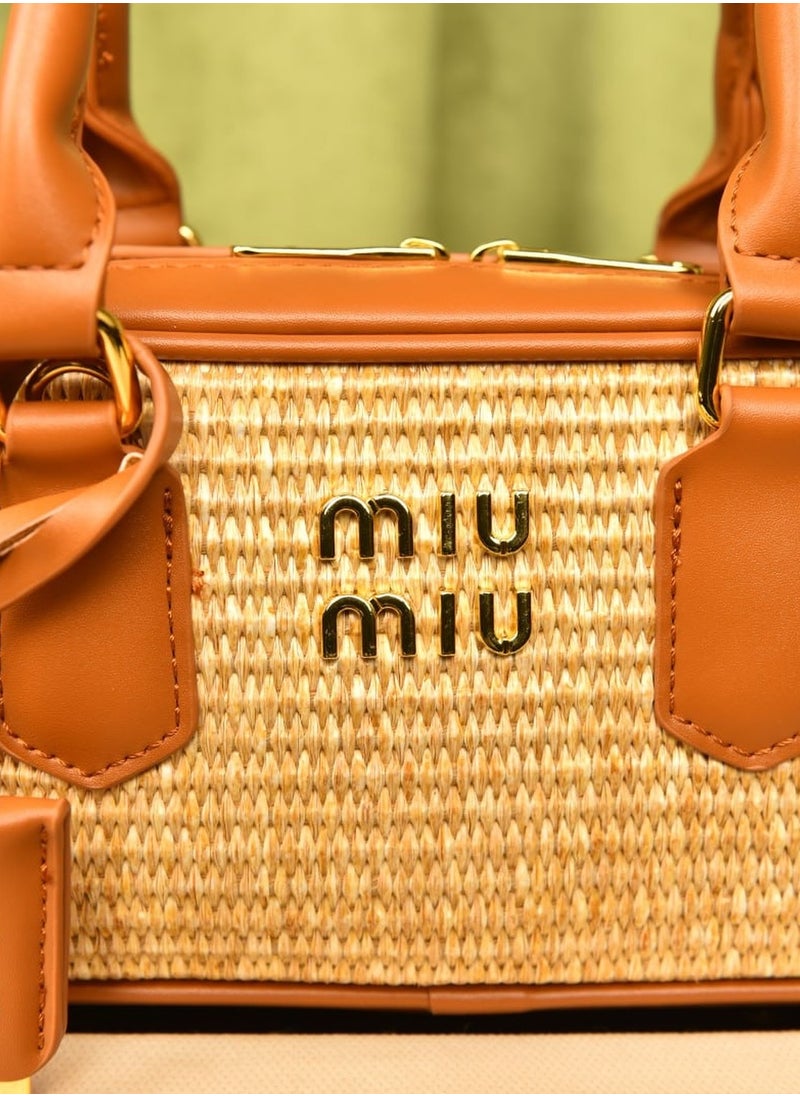 MIU Bowling Pleated Vintage Crossbody Shoulder Bag