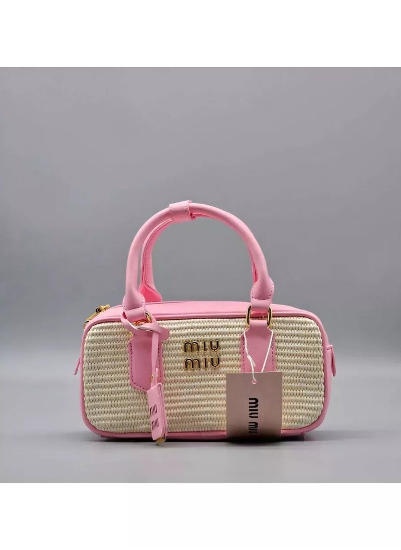 MIU Bowling Pleated Vintage Crossbody Shoulder Bag