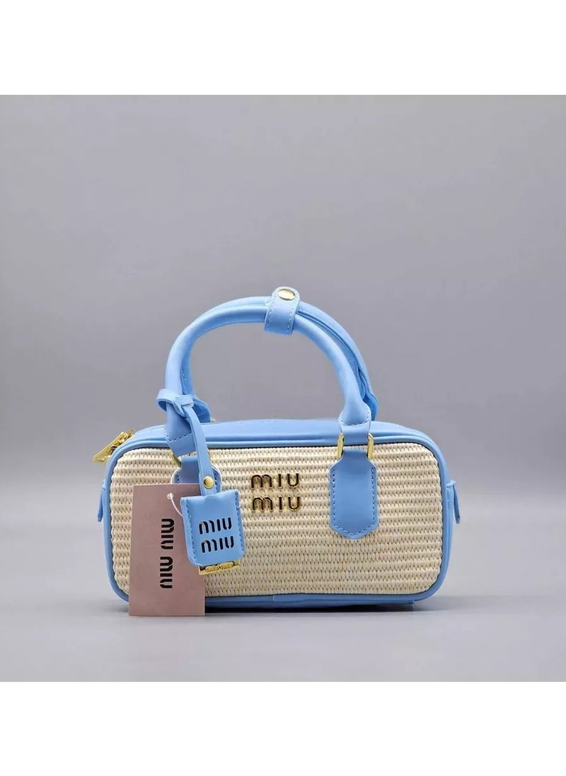 MIU Bowling Pleated Vintage Crossbody Shoulder Bag