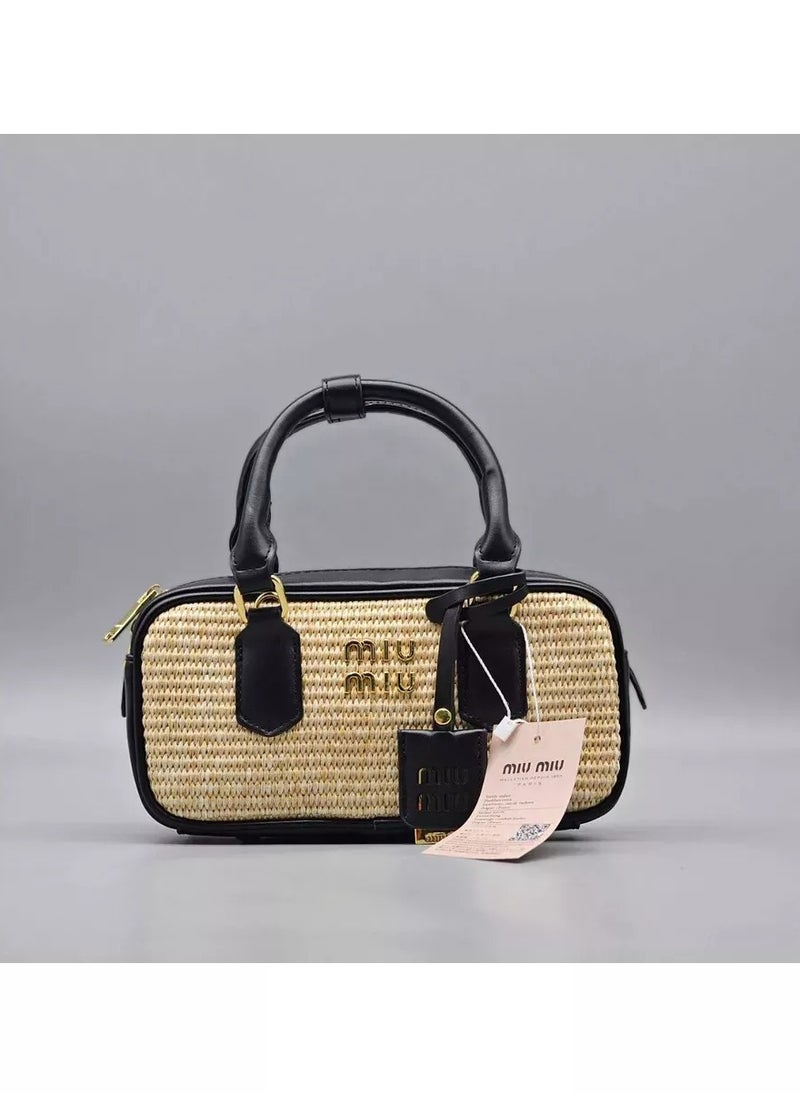 MIU Bowling Pleated Vintage Crossbody Shoulder Bag