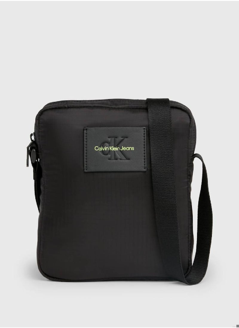 Men's Logo Reporter Bag - Nylon, Black