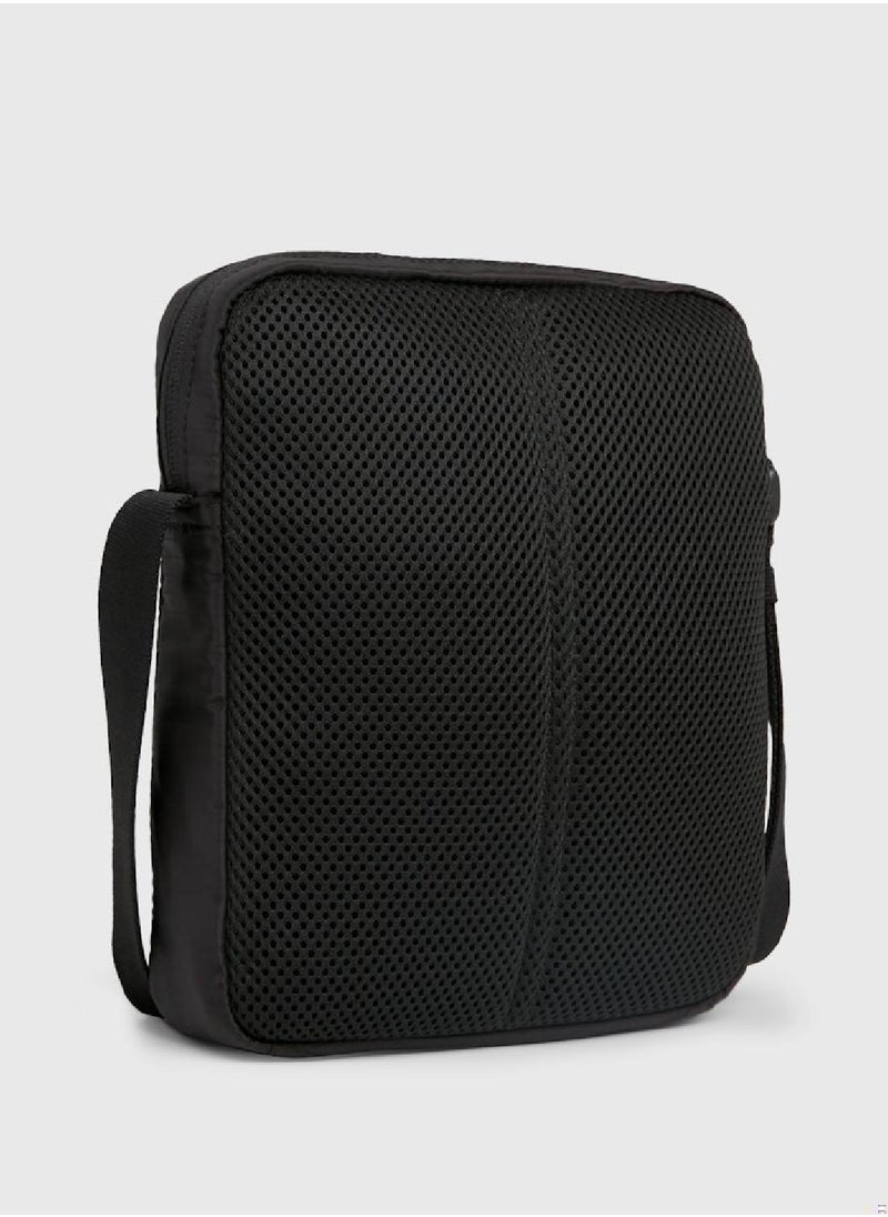 Men's Logo Reporter Bag - Nylon, Black