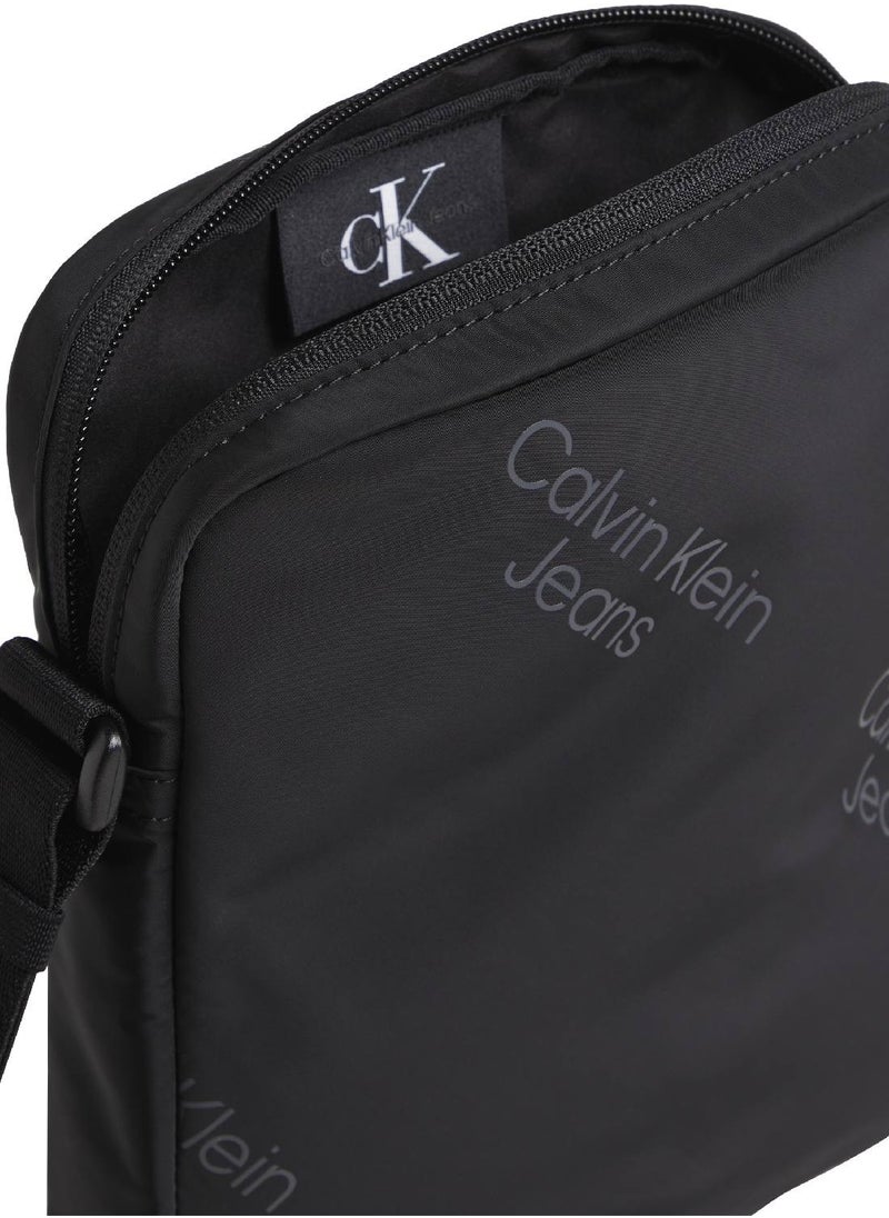 Men's Logo Reporter Bag - Polyester, Black