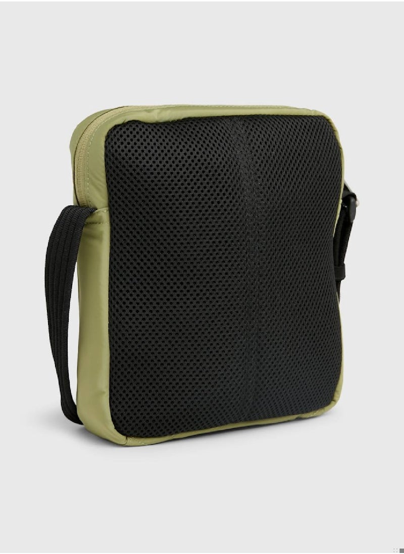 Men's Crossbody Bag - Polyester, Green