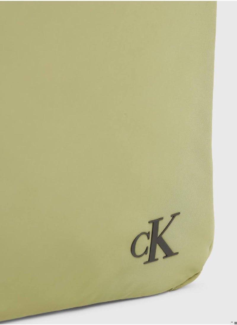 Men's Crossbody Bag - Polyester, Green