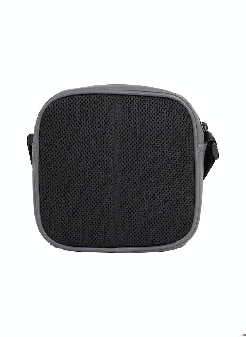 Men's Square Crossbody Bag - Polyester, Gray