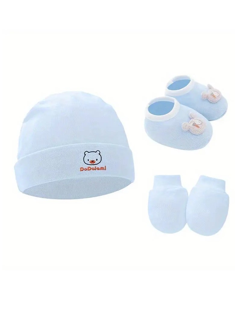 1 Adorable Newborn Beanie Cap - Soft, Breathable, Adjustable, Unisex Design for 0-6 Months Boys and Girls - Perfect for Everyday Wear, Photo Shoots Blue Color