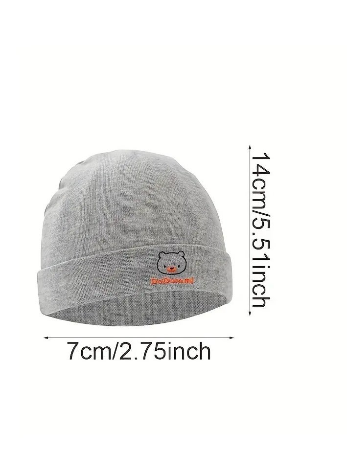 1 Adorable Newborn Beanie Cap - Soft, Breathable, Adjustable, Unisex Design for 0-6 Months Boys and Girls - Perfect for Everyday Wear, Photo Shoots Grey Color