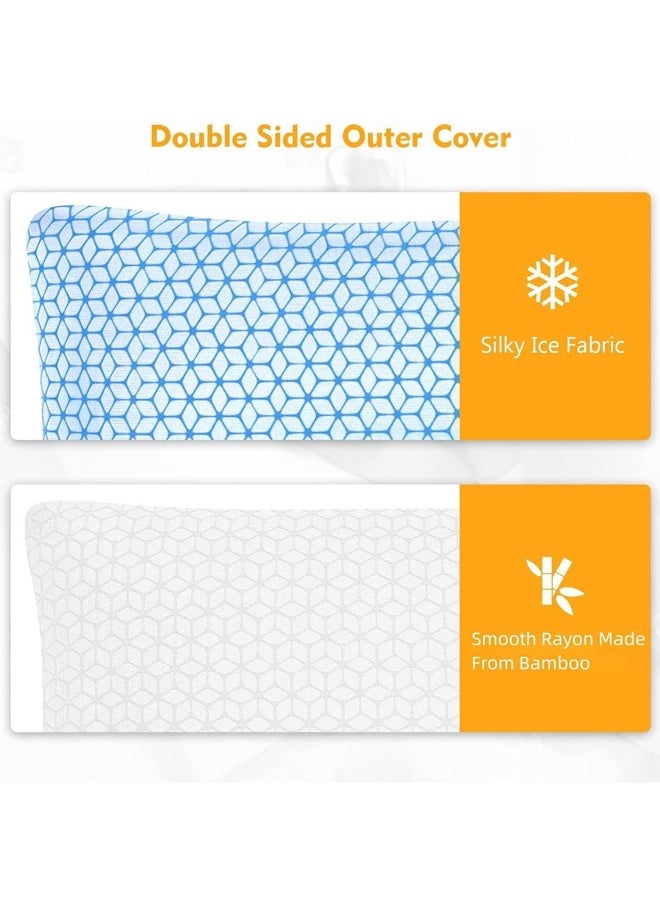 Bed Pillow Queen Size 1 Pack, Shredded Memory Foam Pillow Adjustable，Cooling Pillow Soft and Supportive for Side Back Stomach Sleepers