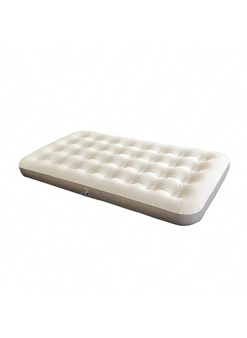 32 Holes Inflatable Bed with Single Large Velvet Face, Outdoor Camping Picnic Inflatable Mattress