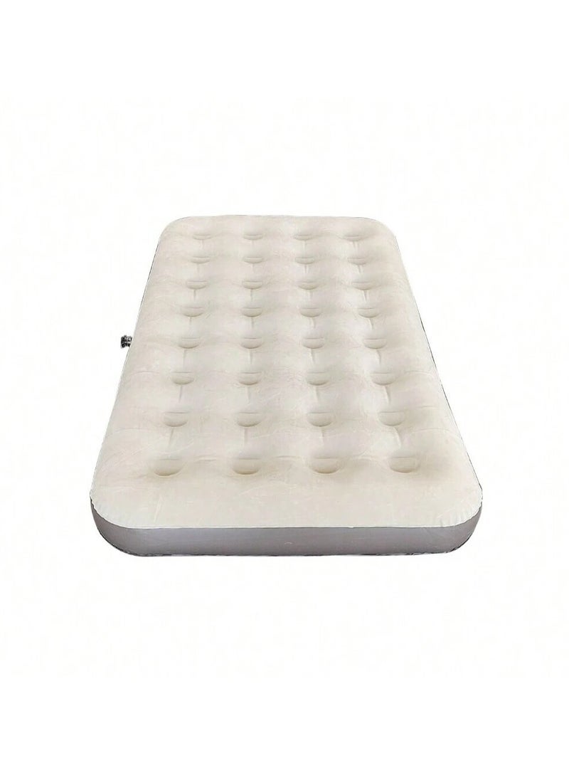 32 Holes Inflatable Bed with Single Large Velvet Face, Outdoor Camping Picnic Inflatable Mattress