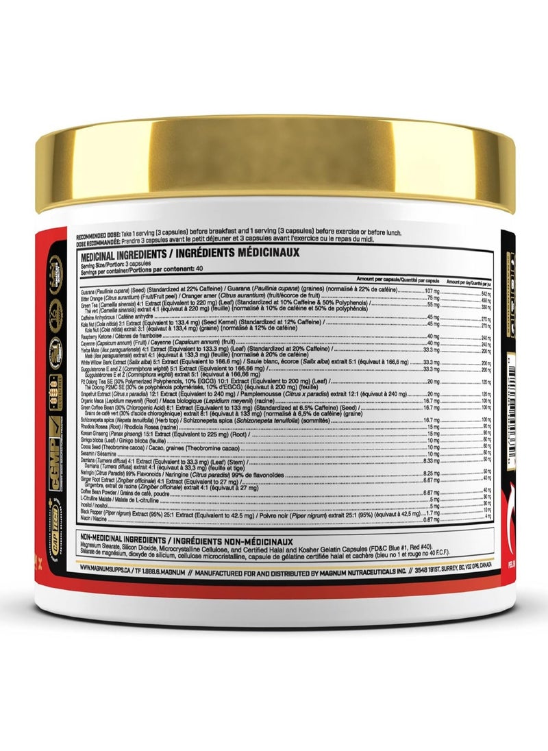 Magnum Nutraceuticals, Heat Accelerated, 120 Caps, 40 Servings, 162g