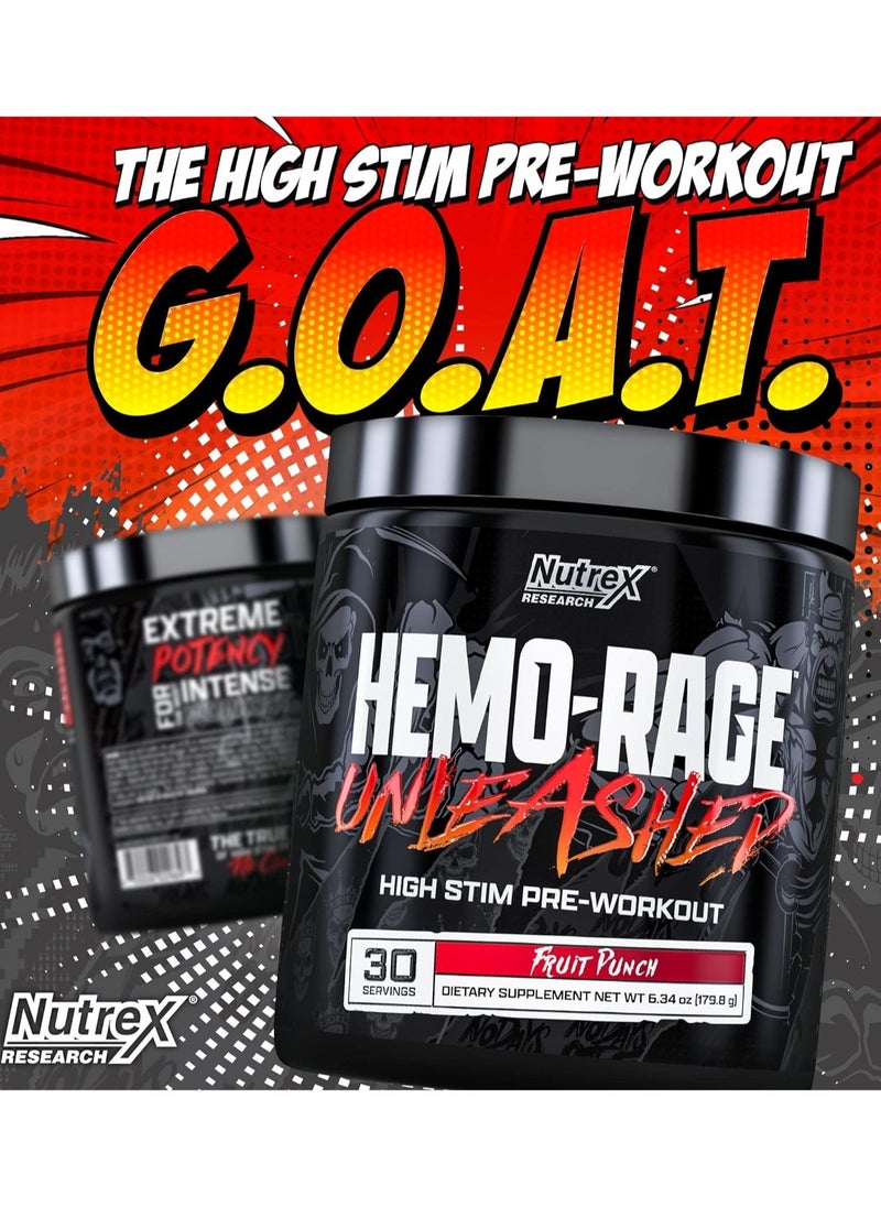 Nutrex Hemo-Rage Pre-workout, Fruit Punch Flavor, 179g