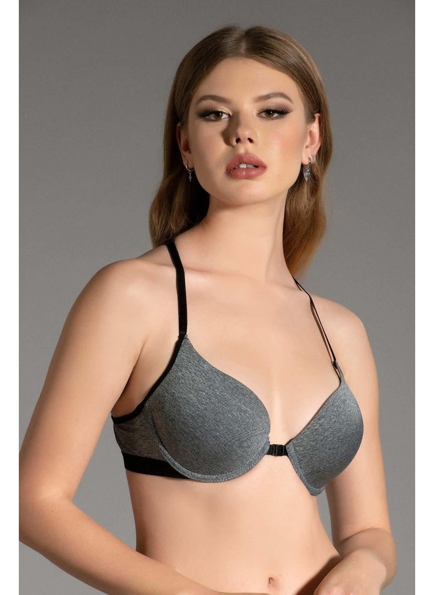 Unsupported Front Clip Sports Bra C18150 Gray Melange