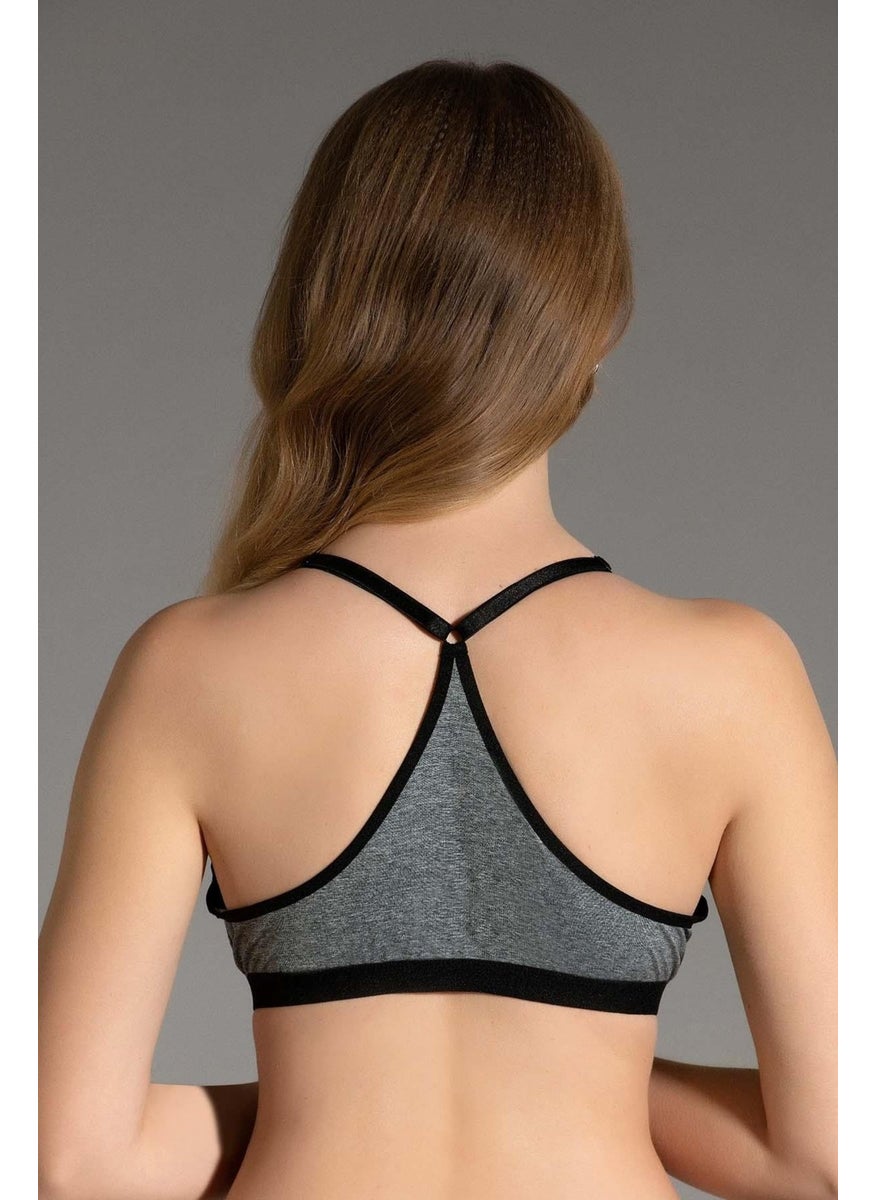 Unsupported Front Clip Sports Bra C18150 Gray Melange