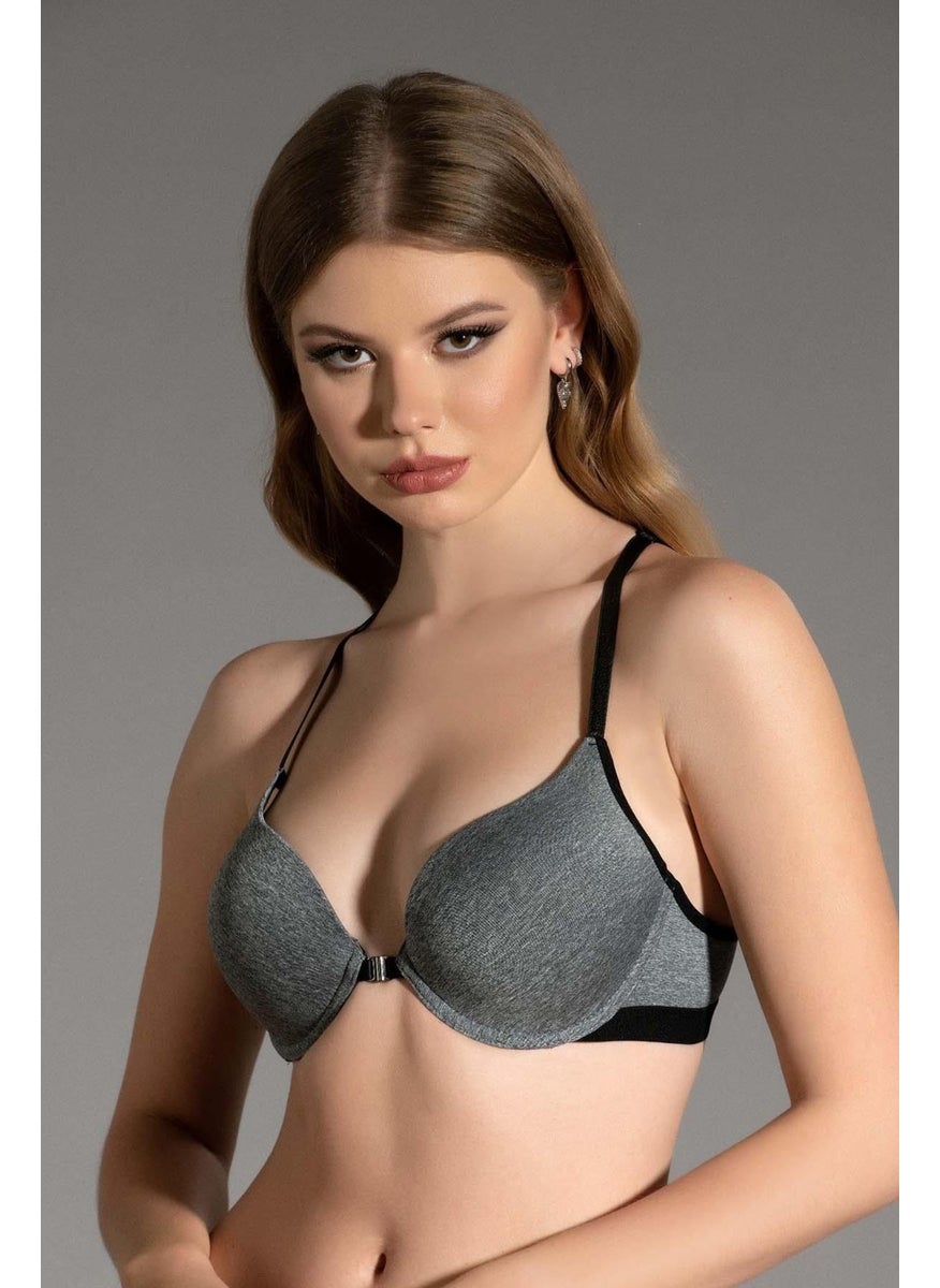 Unsupported Front Clip Sports Bra C18150 Gray Melange