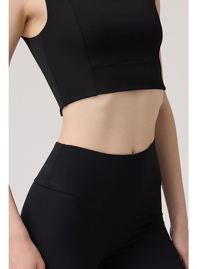 Black Square Neck Crop Top Bustier