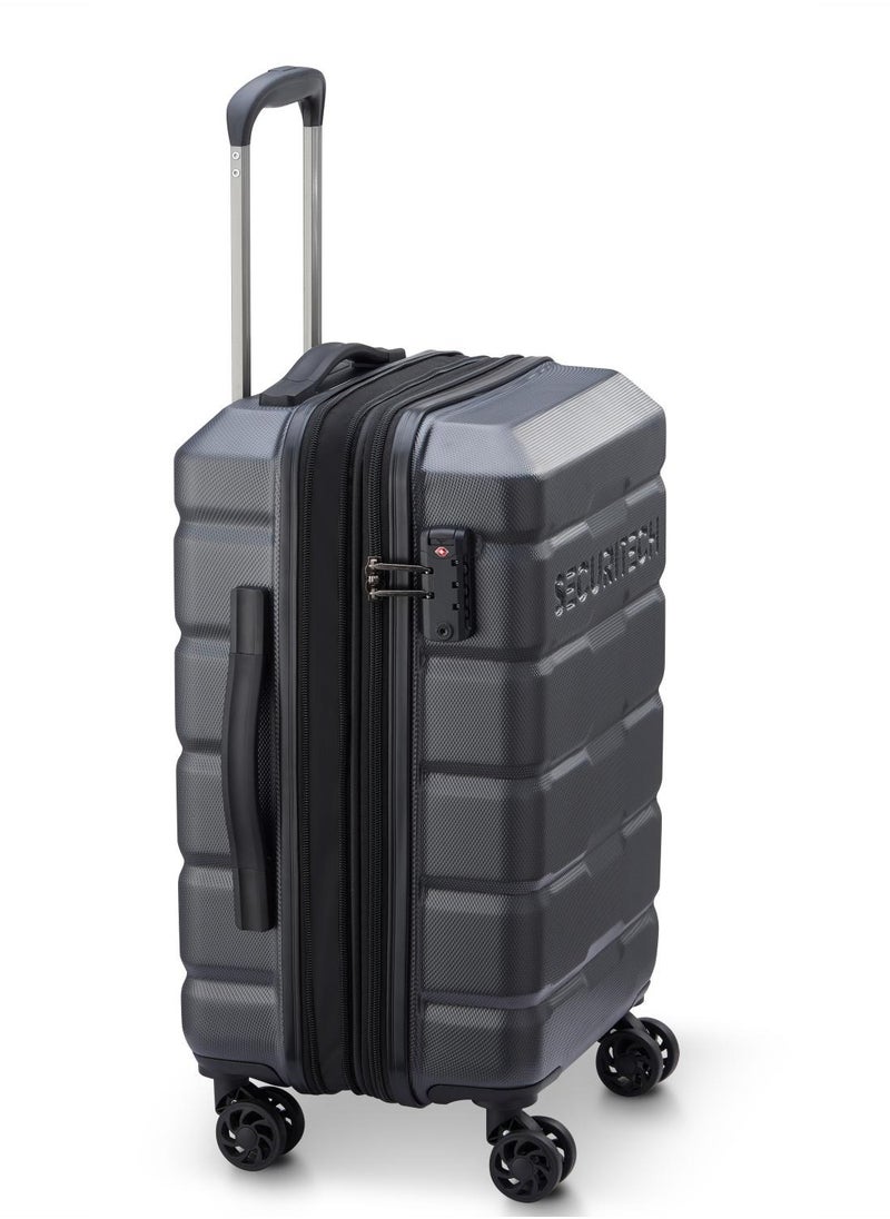 Citadel 54 Cm  Expandable 4 Double Wheel Cabin Luggage Trolley Anthracite / Black Zip