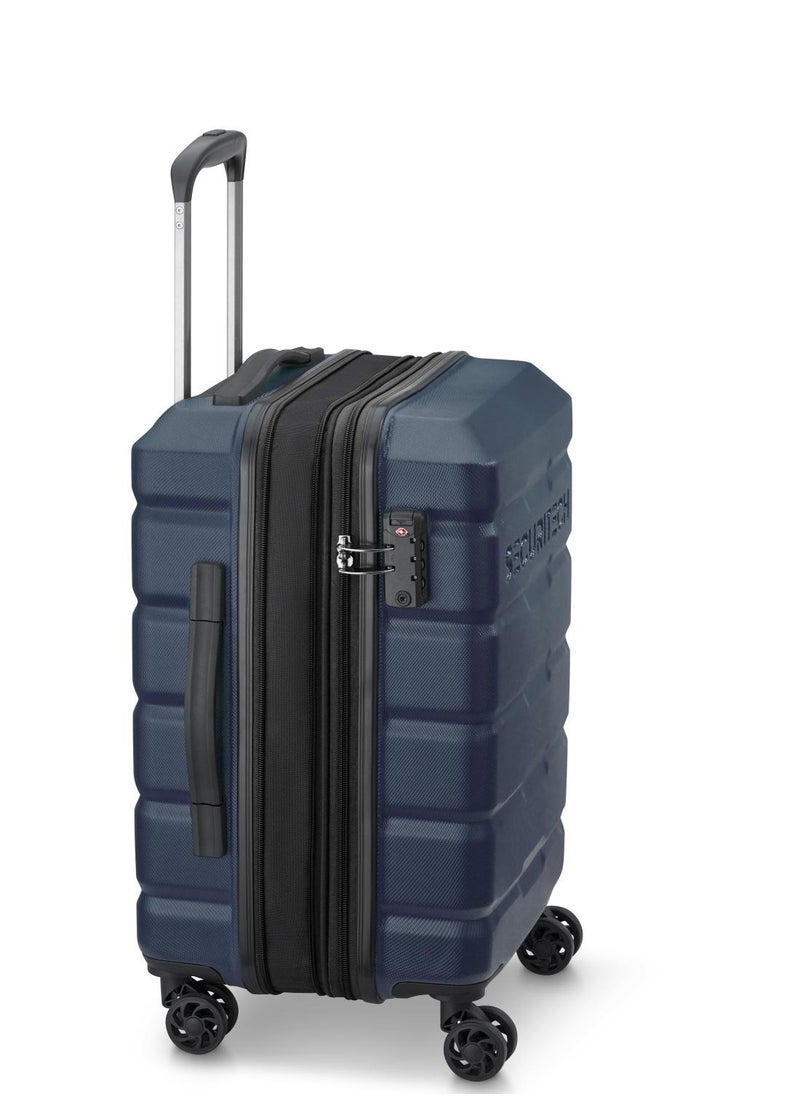 Citadel 54 Cm  Expandable 4 Double Wheel Cabin Luggage Trolley Blue / Black Zip