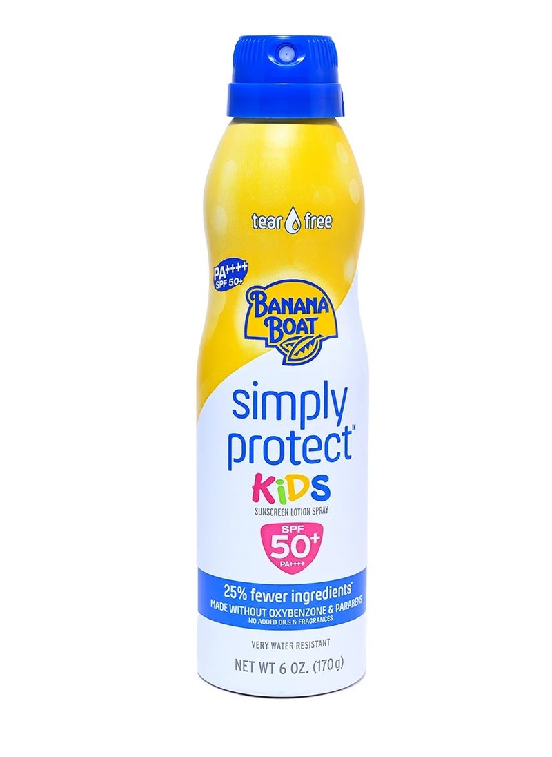 Simply Protect Kids Sunscreen Body Lotion Spray SPF 50 UVA UVB Sun Protection  Water Resistant 170gram