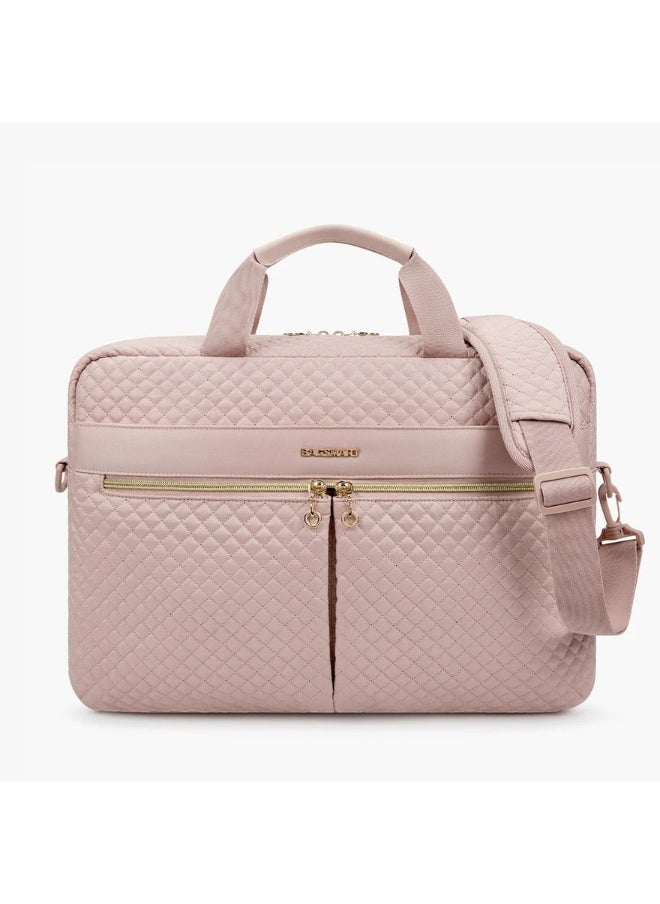 BAGSMART Light Pink 17.3 Inch Laptop Briefcase for Women