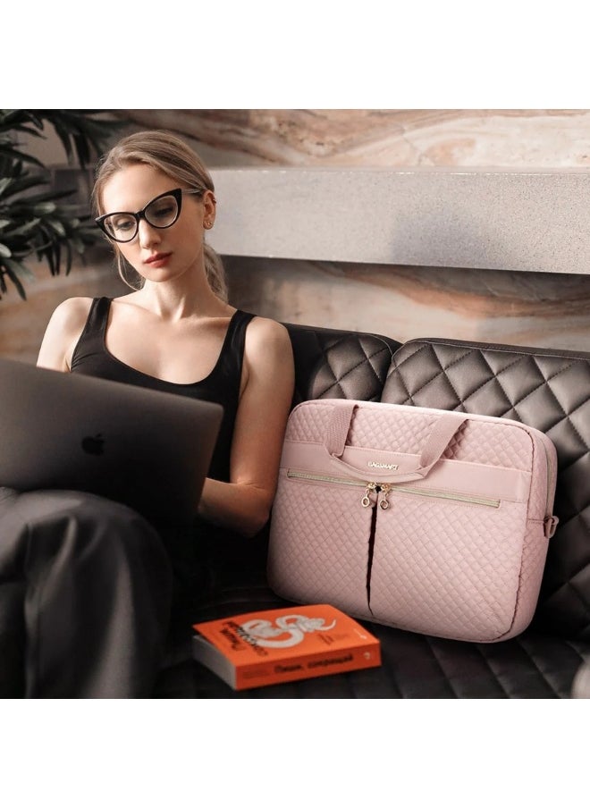 BAGSMART Light Pink 17.3 Inch Laptop Briefcase for Women