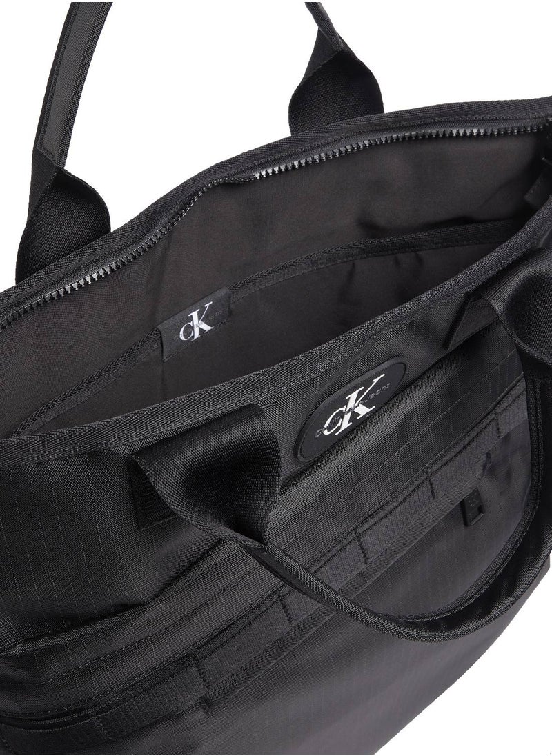Men's Ripstop Tote Bag - Polyester, Black