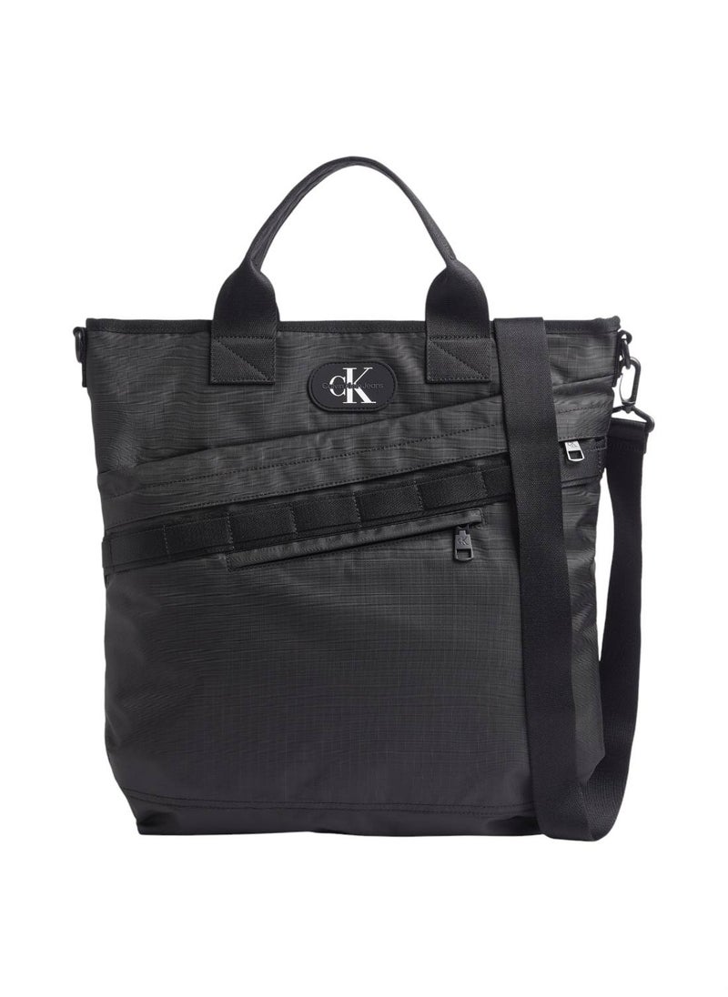 Men's Ripstop Tote Bag - Polyester, Black