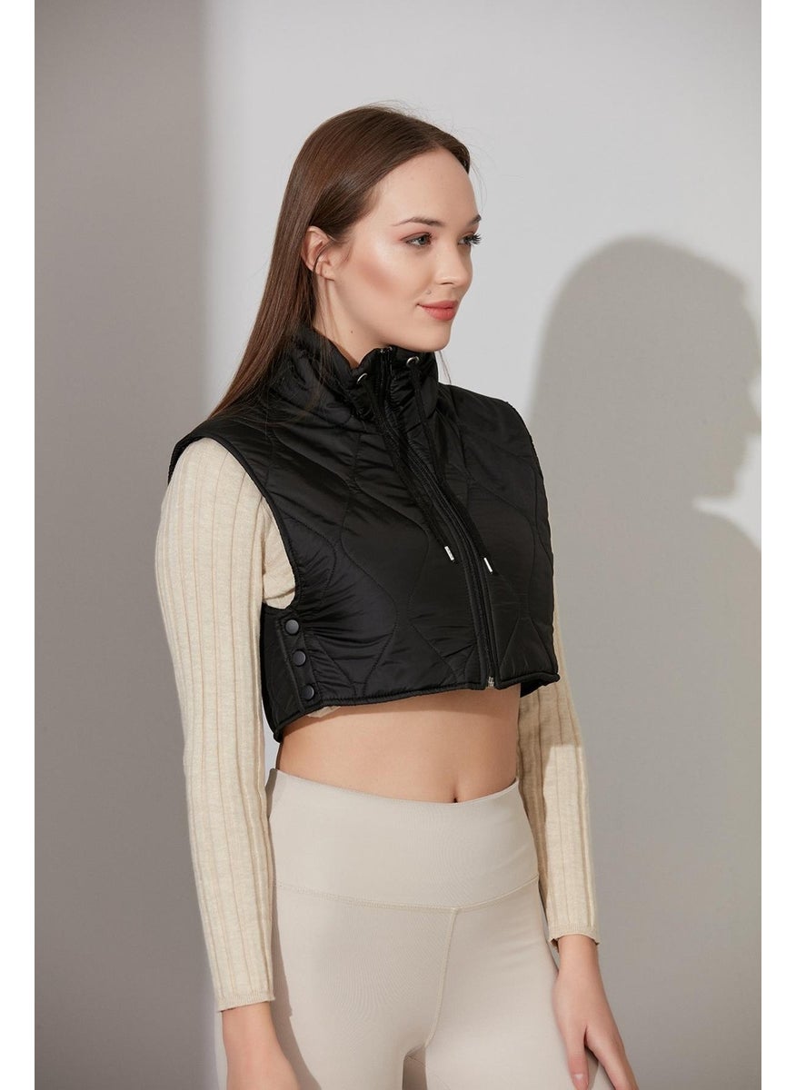 Crop Quilted Vest (B21-909YL01)