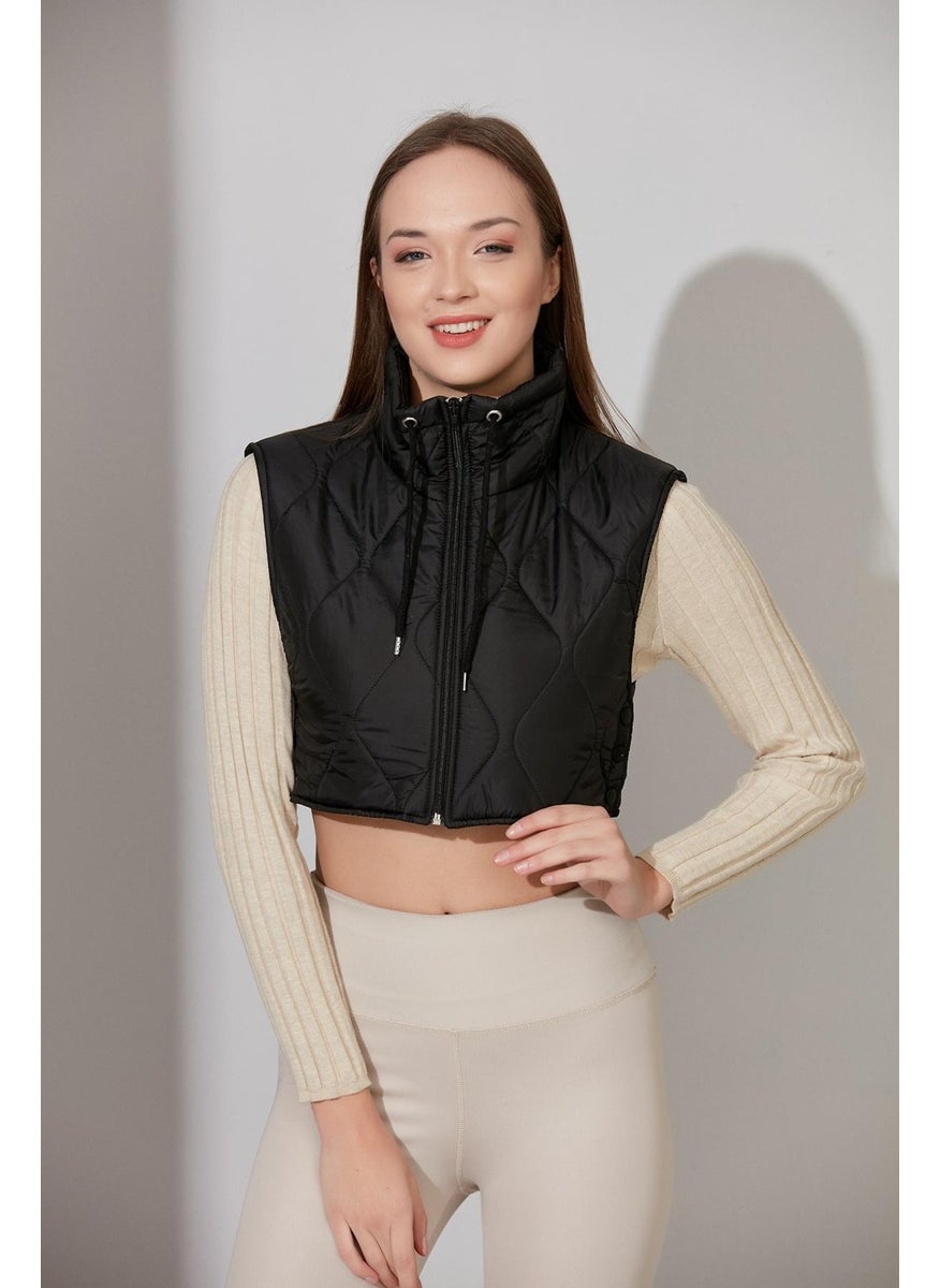 Crop Quilted Vest (B21-909YL01)
