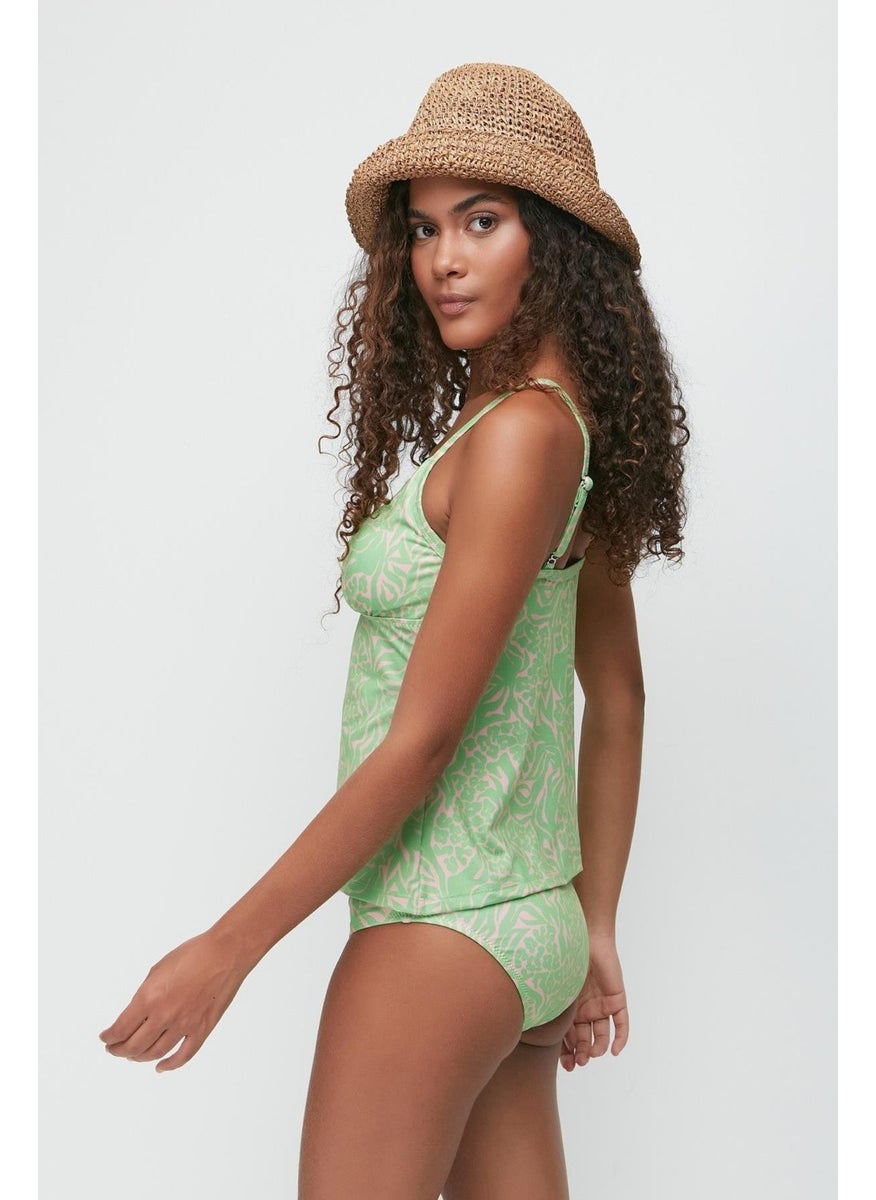 High Waist Long Tankini 7741 Green