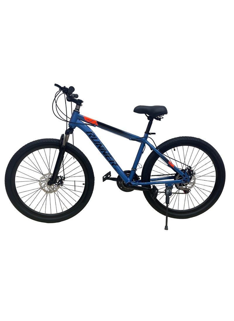 RUNNER Mountain Bike Front Suspension Bike 26-Inch, 21 Speed Gears, Bicycle Adult, Dual Disc Brakes, Cycle For Men & Women