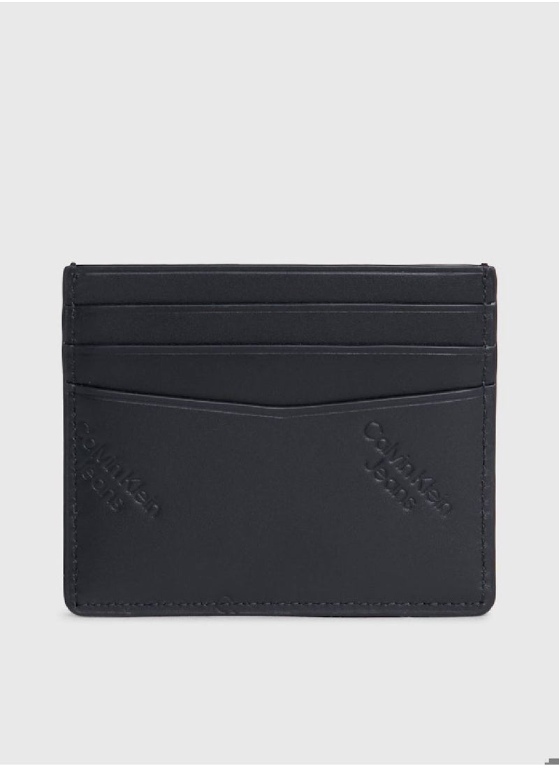 Unisex Logo Print Cardholder - Leather, Black