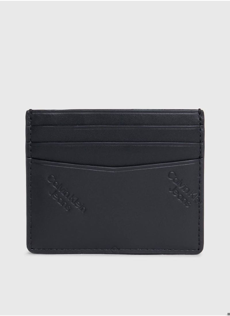 Unisex Logo Print Cardholder - Leather, Black