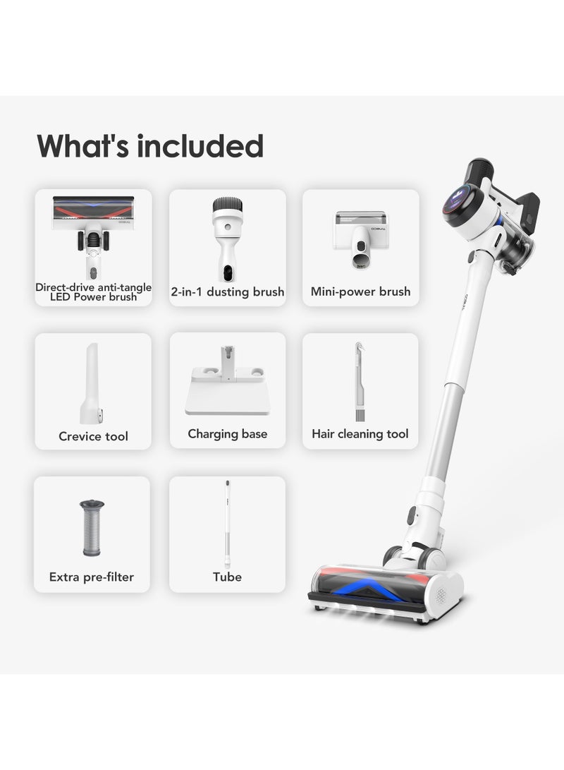 Pure One S15 Pro Cordless Stick Vacuum Cleaner with Multiple Attachments and 500w Powerful suction, iLoop Sensor technology with iLoop screen, Ultra-Quiet and Self-Cleaning Technology 500 W Pure One S15 Pro White